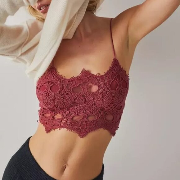 Free People FP One Athena Bralette in Wild Garnet XS - Picture 1 of 10